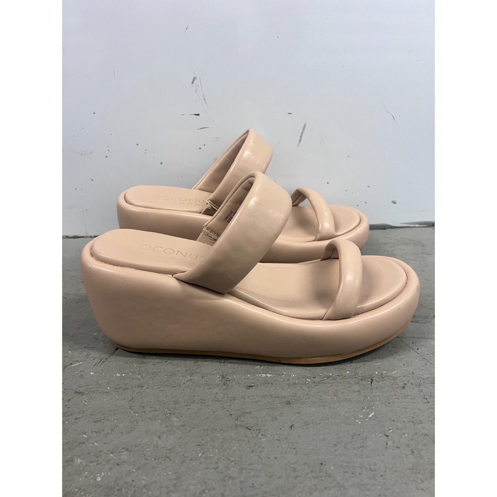 Coconuts by Matisse Unique Sandals Womens US 10M Beige Wedge Heel Platform Slide